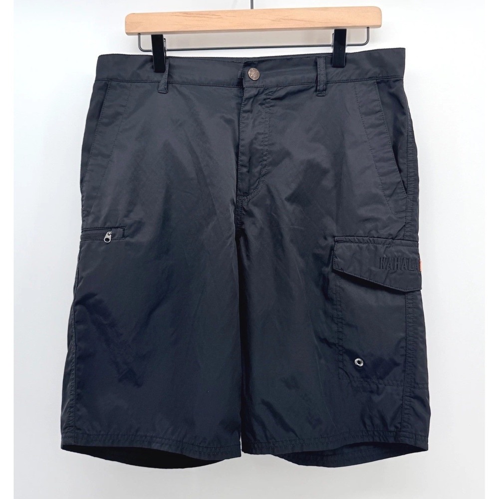 Kahala 1936 Cargo Shorts Mens 32x10" Black Cotton Blend Utility Outdoor Gorpcore